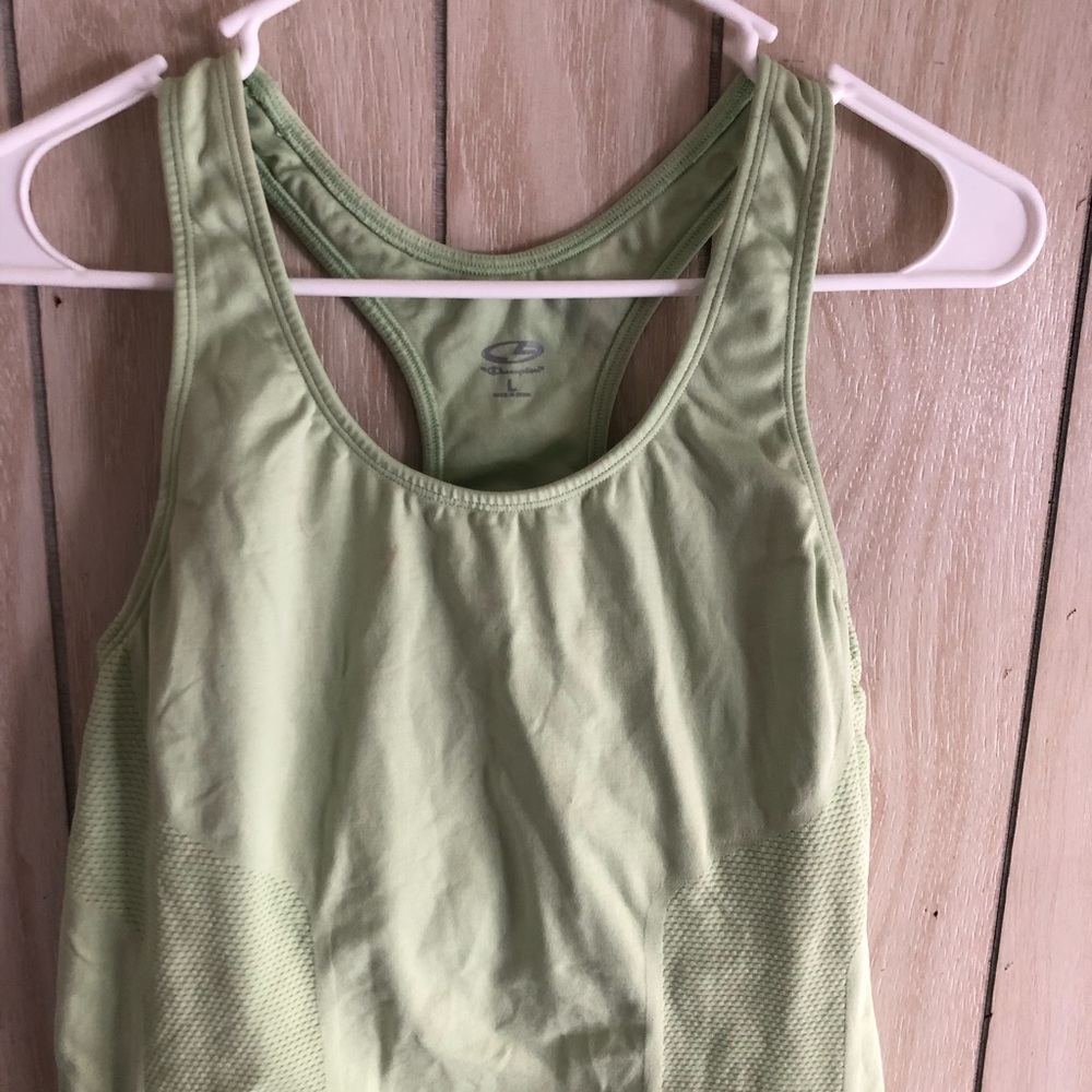 Champion Light Green Workout Tank w/ sports bra LG